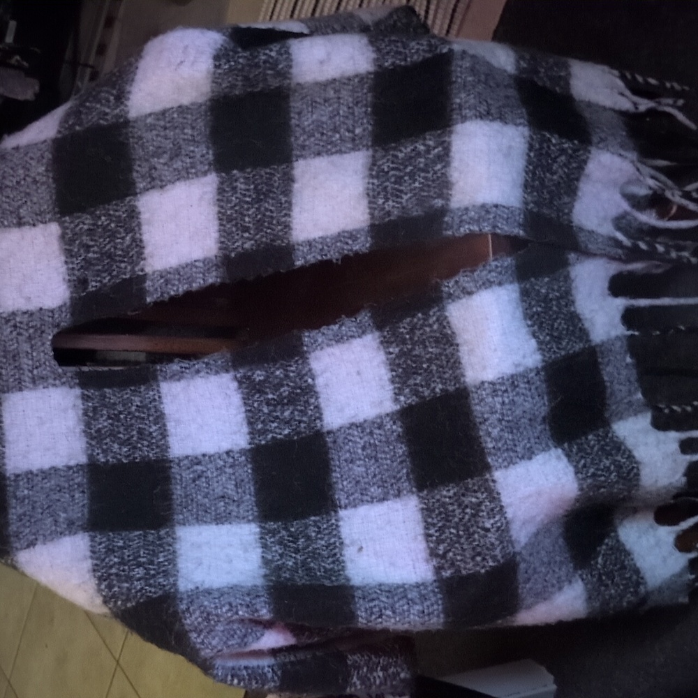 Time and Tru blue,grey, and white poncho